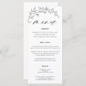 Minimalistisch Line Laurel Leaf Branch Wedding Men Programm (Vorne/Hinten)