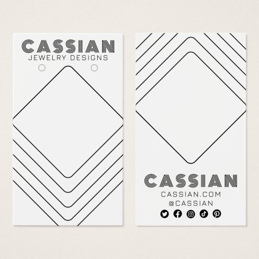 Minimalistisch Lines Cool Earring Juwelier Display (Vorne & Hinten)