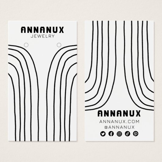 Minimalistisch Lines Cool Earring Juwelier Display (Vorne & Hinten)