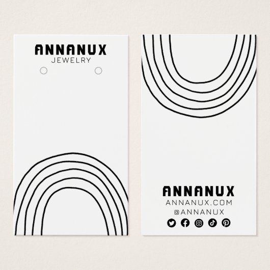 Minimalistisch Lines Cool Earring Juwelier Display (Vorne & Hinten)