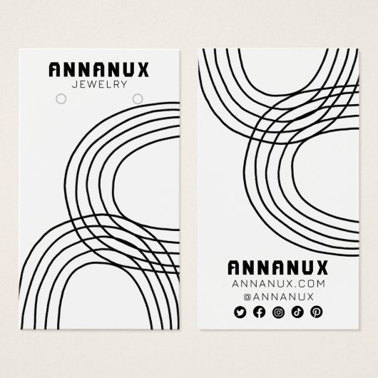 Minimalistisch Lines Cool Earring Juwelier Display (Vorne & Hinten)