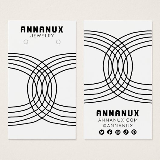 Minimalistisch Lines Cool Earring Juwelier Display (Vorne & Hinten)