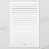 Minimalistisch Linierte Personalisierte Monogramm Briefpapier (Rückseite)