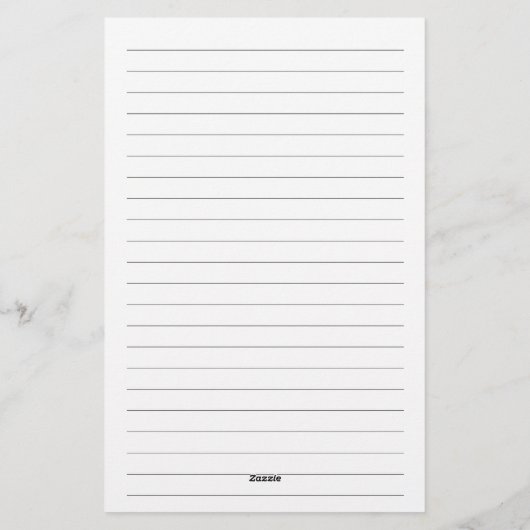 Minimalistisch Linierte Personalisierte Monogramm Briefpapier (Rückseite)