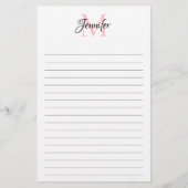 Minimalistisch Linierte Personalisierte Monogramm Briefpapier (Vorderseite)