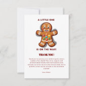 Minimalistisch Little One Gingerbread Baby Dusche Dankeskarte (Vorderseite)