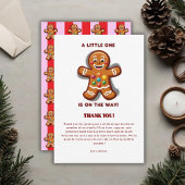 Minimalistisch Little One Gingerbread Baby Dusche Dankeskarte