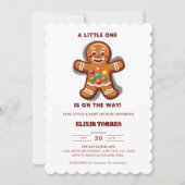 Minimalistisch Little One Gingerbread Baby Dusche Einladung (Vorderseite)