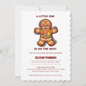 Minimalistisch Little One Gingerbread Baby Dusche Einladung (Vorderseite)
