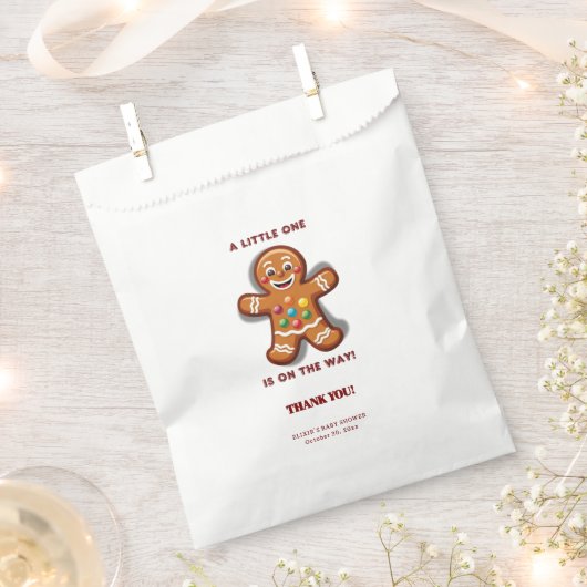 Minimalistisch Little One Gingerbread Baby Dusche Geschenktütchen (Ausgeschnitten)