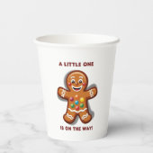 Minimalistisch Little One Gingerbread Baby Dusche Pappbecher (Rückseite)