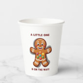 Minimalistisch Little One Gingerbread Baby Dusche Pappbecher (Vorderseite)
