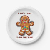 Minimalistisch Little One Gingerbread Baby Dusche Pappteller (Vorderseite)