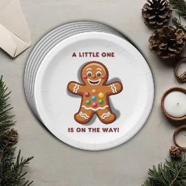 Minimalistisch Little One Gingerbread Baby Dusche Pappteller