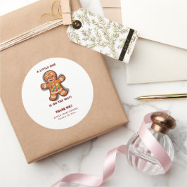 Minimalistisch Little One Gingerbread Baby Dusche Runder Aufkleber