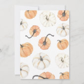 Minimalistisch Little Pumpkin Baby Dusche Einladung (Rückseite)