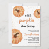 Minimalistisch Little Pumpkin Baby Dusche Einladung (Vorderseite)