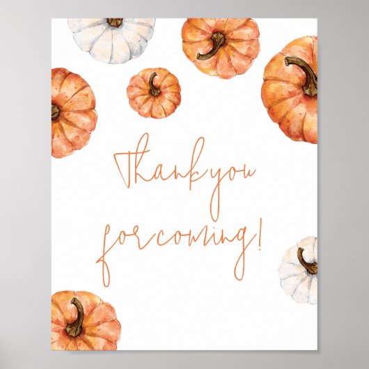 Minimalistisch Little Pumpkin Vielen Dank für Ihr  Poster (Vorne)