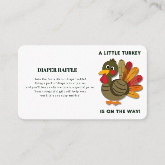 Minimalistisch Little Turkey Babydusche Begleitkarte (Vorderseite)