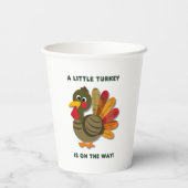 Minimalistisch Little Turkey Babydusche Pappbecher (Rückseite)