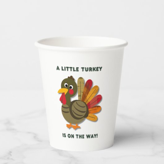 Minimalistisch Little Turkey Babydusche Pappbecher (Vorderseite)