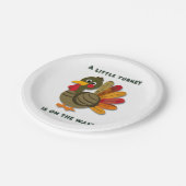 Minimalistisch Little Turkey Babydusche Pappteller (Schrägansicht)