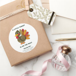 Minimalistisch Little Turkey Babydusche Runder Aufkleber