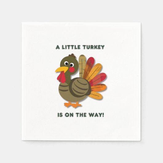 Minimalistisch Little Turkey Babydusche Serviette (Vorderseite)