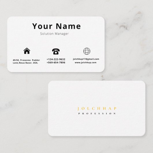 Minimalistisch Luxe Busines Visitenkarte (Vorne/Hinten)