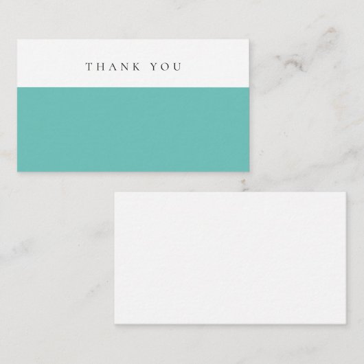 Minimalistisch Luxus Aquamarin Modernes Stationery Mitteilungskarte (Vorne/Hinten)