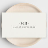 Minimalistisch Luxus Beruflich Ivory Monogram Name Visitenkarte