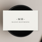 Minimalistisch Luxus Beruflich Ivory Monogram Name Visitenkarte