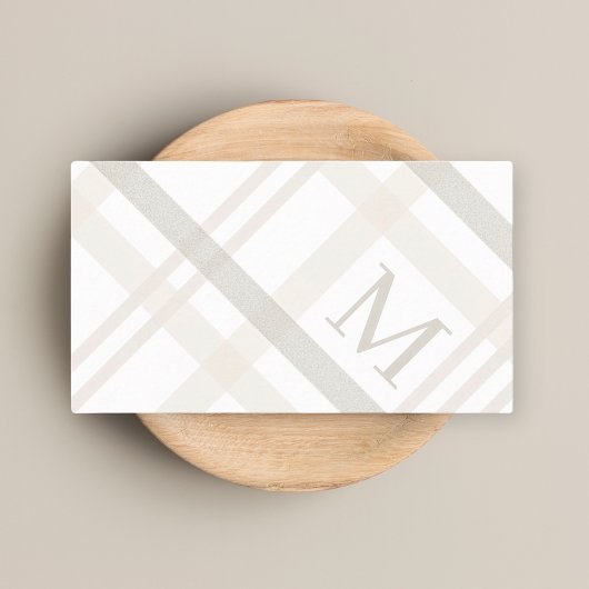 Minimalistisch Luxus Beruflich Kariert Monogram Visitenkarte