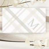 Minimalistisch Luxus Beruflich Kariert Monogram Visitenkarte