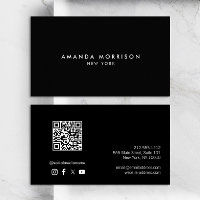 Minimalistisch Luxus Black QR Code Social Media