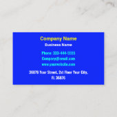 Minimalistisch Luxus Blue Color - Elegant Einfach Visitenkarte (Rückseite)