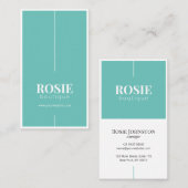 Minimalistisch Luxus-Boutique Aquamarin/weiß Visitenkarte (Vorne/Hinten)
