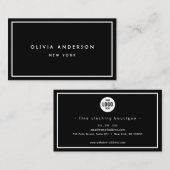 Minimalistisch Luxus Boutique Black/Ivory Business Visitenkarte (Vorne/Hinten)