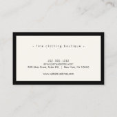 Minimalistisch Luxus Boutique Black/Ivory Loyalitä Visitenkarte (Rückseite)