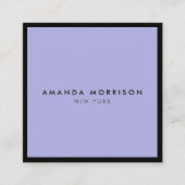 Minimalistisch Luxus Boutique Black/Periwinkle Quadratische Visitenkarte (Vorderseite)