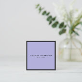 Minimalistisch Luxus Boutique Black/Periwinkle Quadratische Visitenkarte (Stehend Vorderseite)