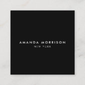 Minimalistisch Luxus Boutique Black Quadratische Visitenkarte (Vorderseite)