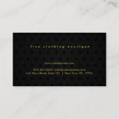 Minimalistisch Luxus Boutique Black Visitenkarte (Rückseite)