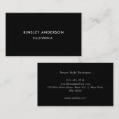 Minimalistisch Luxus Boutique Black Visitenkarte (Vorne/Hinten)