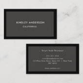 Minimalistisch Luxus Boutique Dunkelgrau und schwa Visitenkarte (Vorne/Hinten)