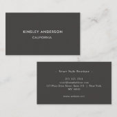 Minimalistisch Luxus Boutique Dunkelgrau Visitenkarte (Vorne/Hinten)
