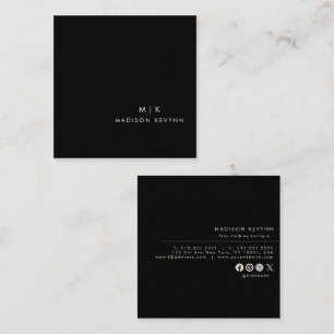 Minimalistisch Luxus-Boutique Elfenbein Quadratische Visitenkarte