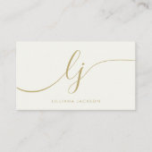 Minimalistisch Luxus Boutique Elfenbeingolden Eleg Visitenkarte (Vorderseite)