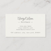 Minimalistisch Luxus Boutique Elfenbeinküste Stilv Visitenkarte (Rückseite)