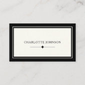 Minimalistisch Luxus-Boutique Elfenbeinschwarz Visitenkarte (Vorderseite)